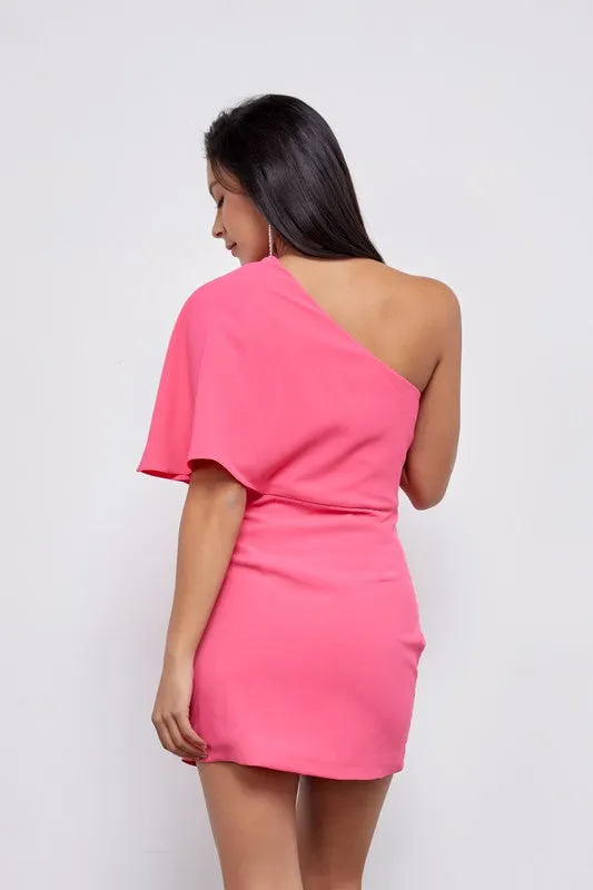 One Shoulder Wrap Dress