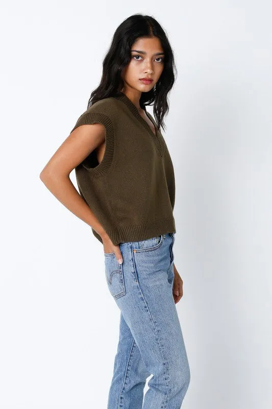 Oversized Drop Shoulder Sweater Vest