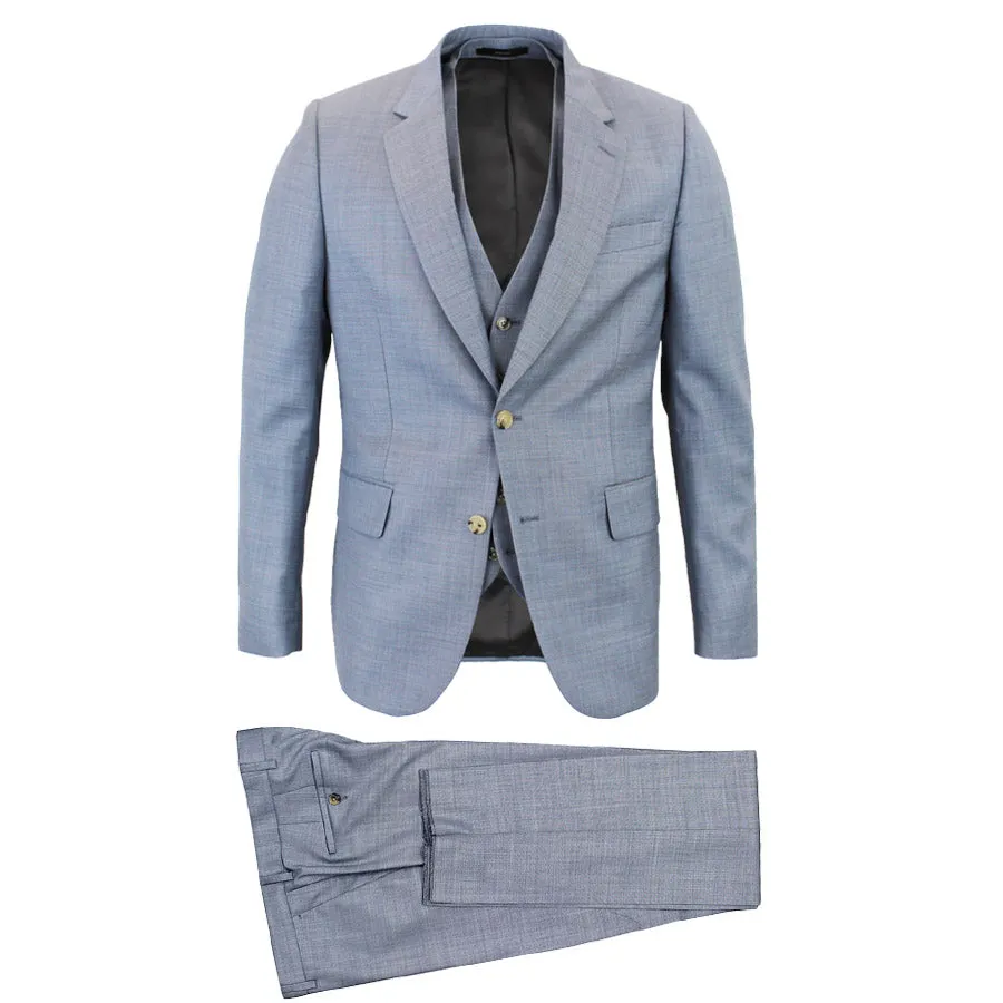 Paul Smith - Soho Tailored Fit 3-Piece Suit in Light Blue