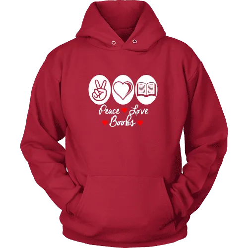 Peace, Love, Books Hoodie