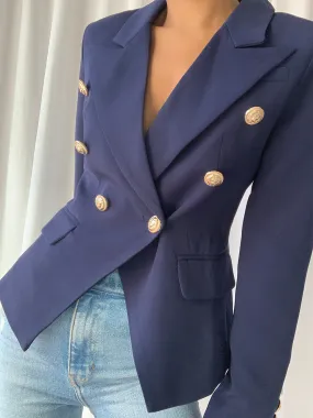 PENELOPE Double-Breasted Blazer in Blue