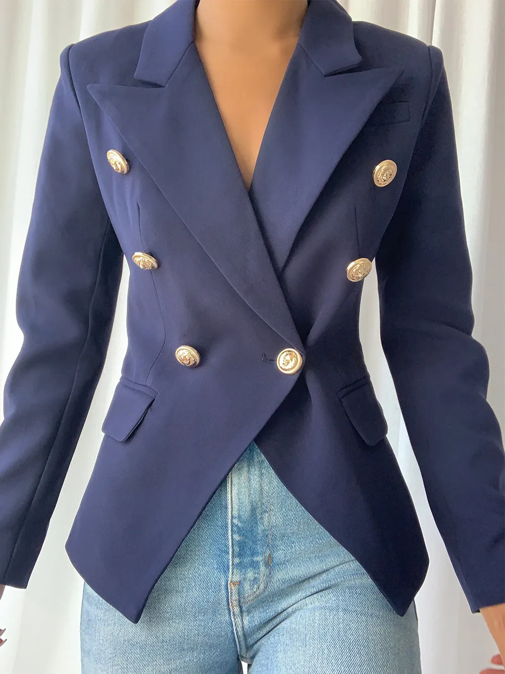 PENELOPE Double-Breasted Blazer in Blue