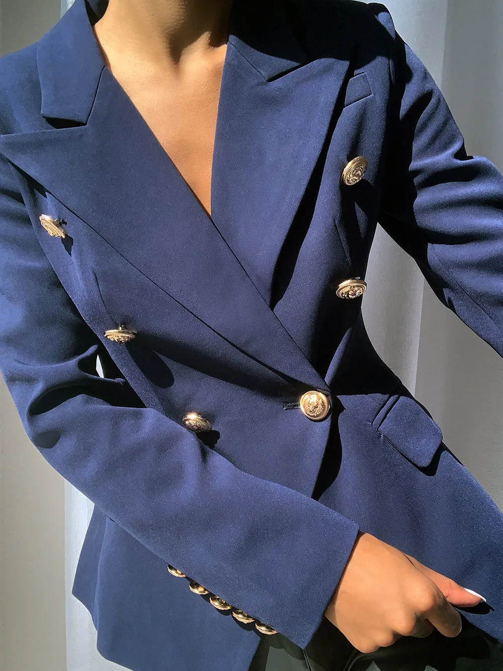 PENELOPE Double-Breasted Blazer in Blue