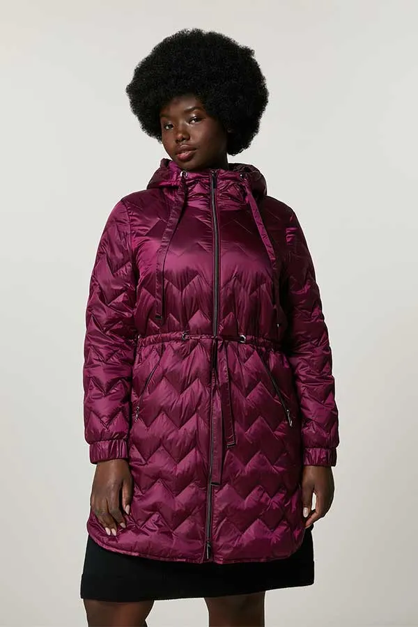 Persona (by Marina Rinaldi) PAGAIA BURGUNDY SHINY NYLON PARKA