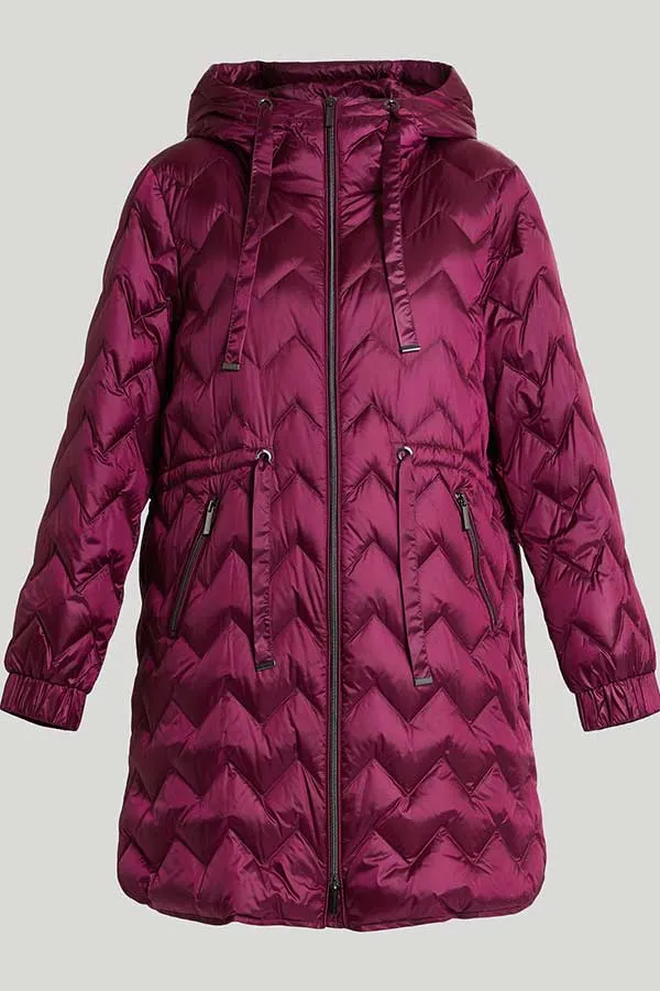 Persona (by Marina Rinaldi) PAGAIA BURGUNDY SHINY NYLON PARKA