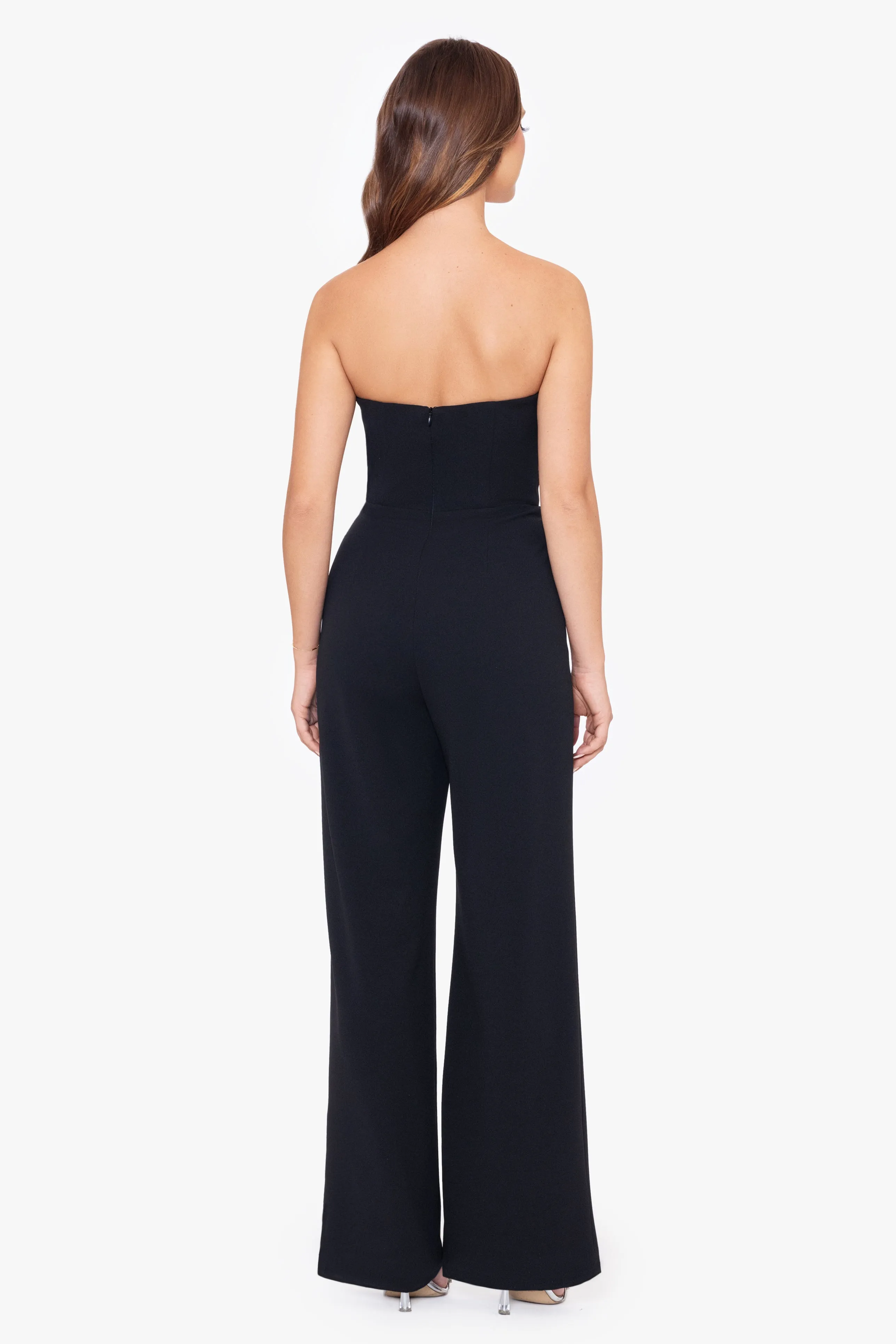 Petite Tasha Long Strapless Tuxedo Jumpsuit