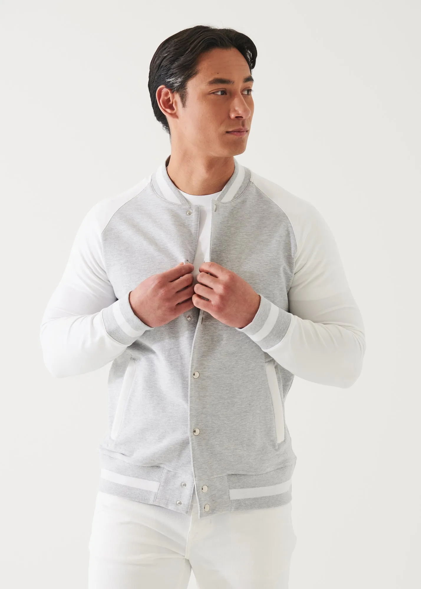 PIMA COTTON FRENCH TERRY BOMBER JACKET