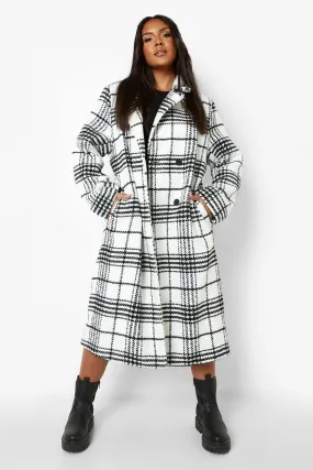 Plus Flannel Wool Look Coat