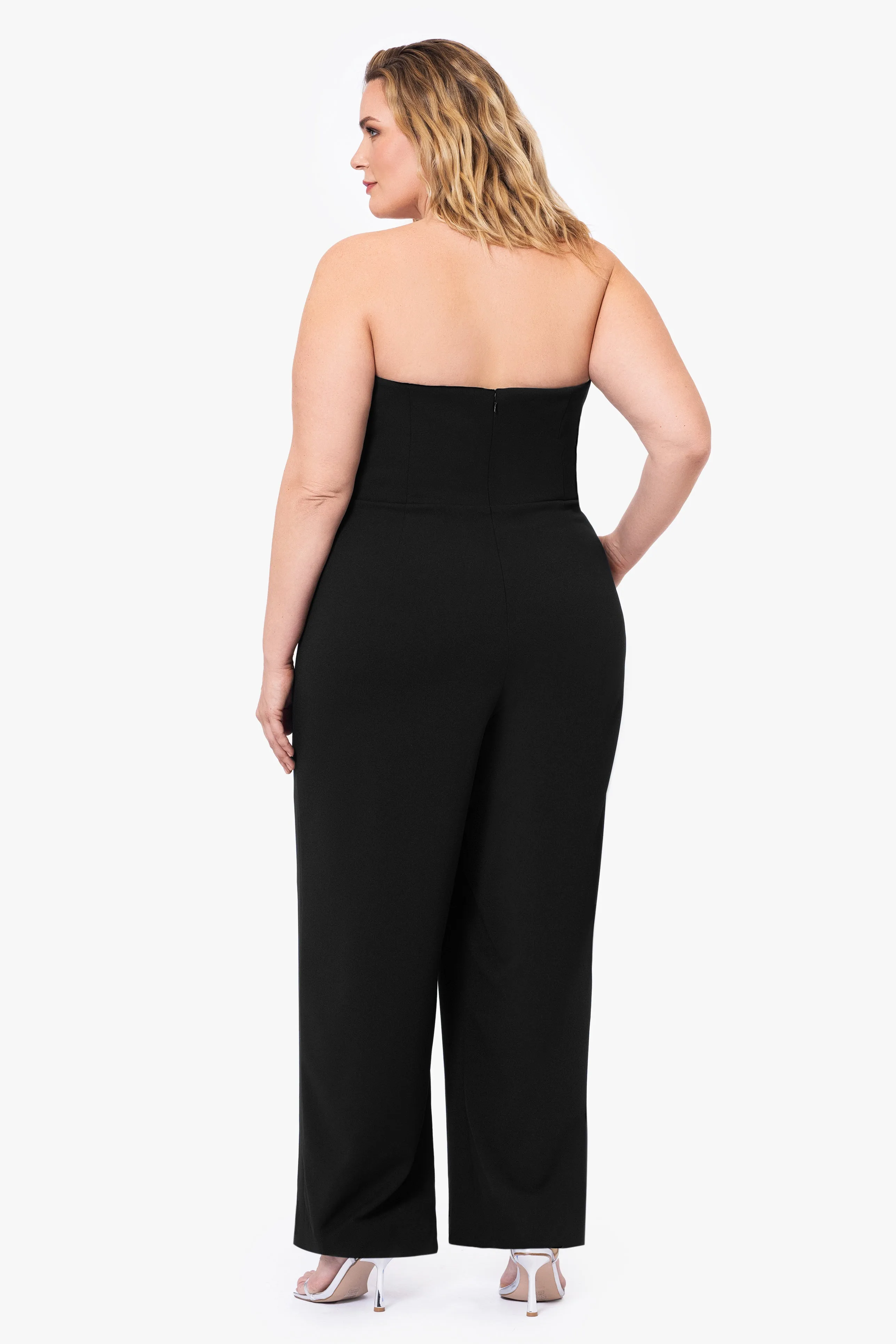 Plus Tasha Long Strapless Tuxedo Jumpsuit