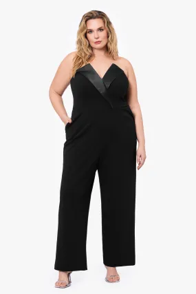 Plus Tasha Long Strapless Tuxedo Jumpsuit