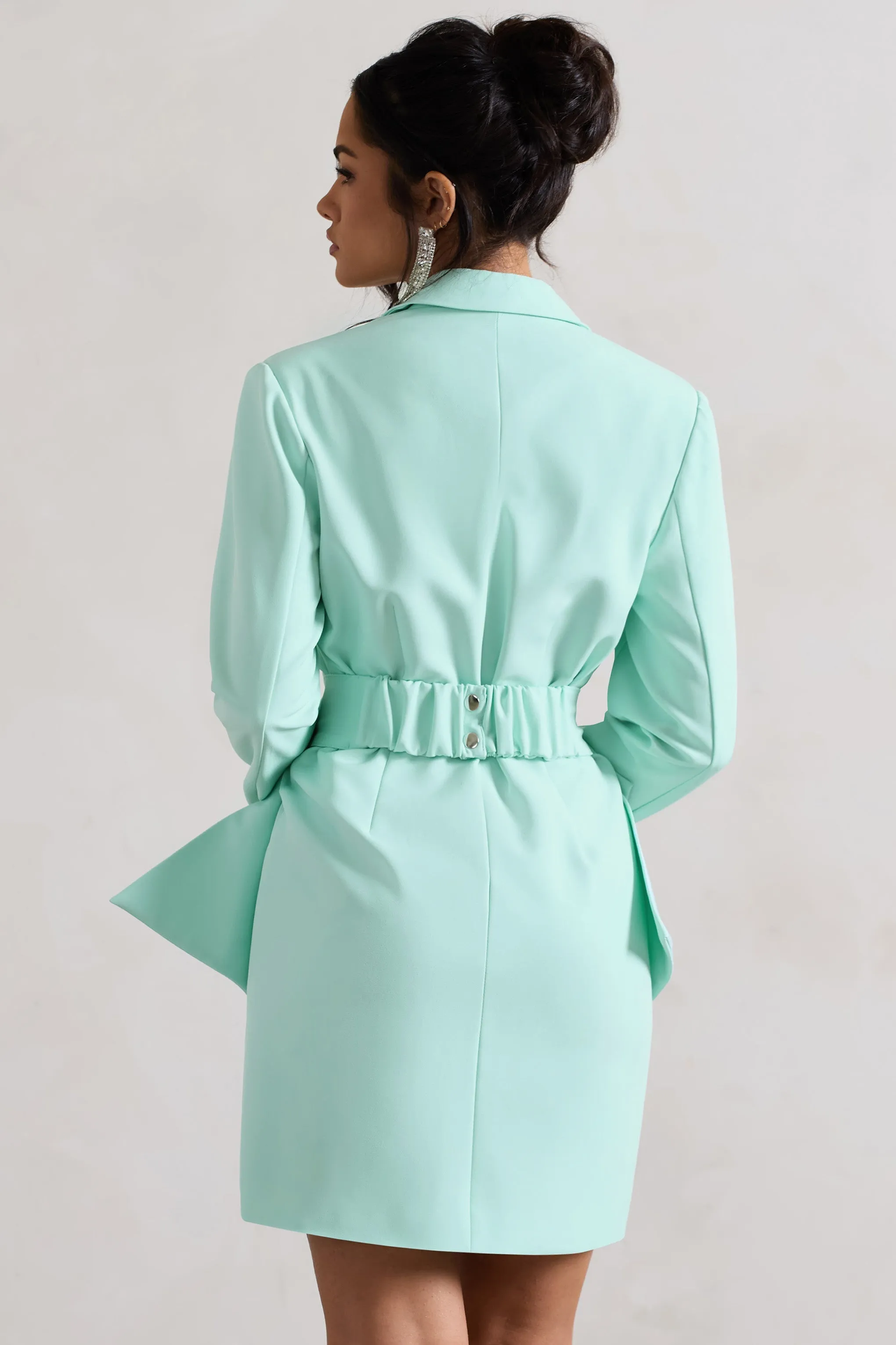 Prized | Mint Green Tailored Blazer Dress With Bow