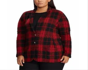 Ralph Lauren Women's Tartan Polo Blazer Black Size 2X