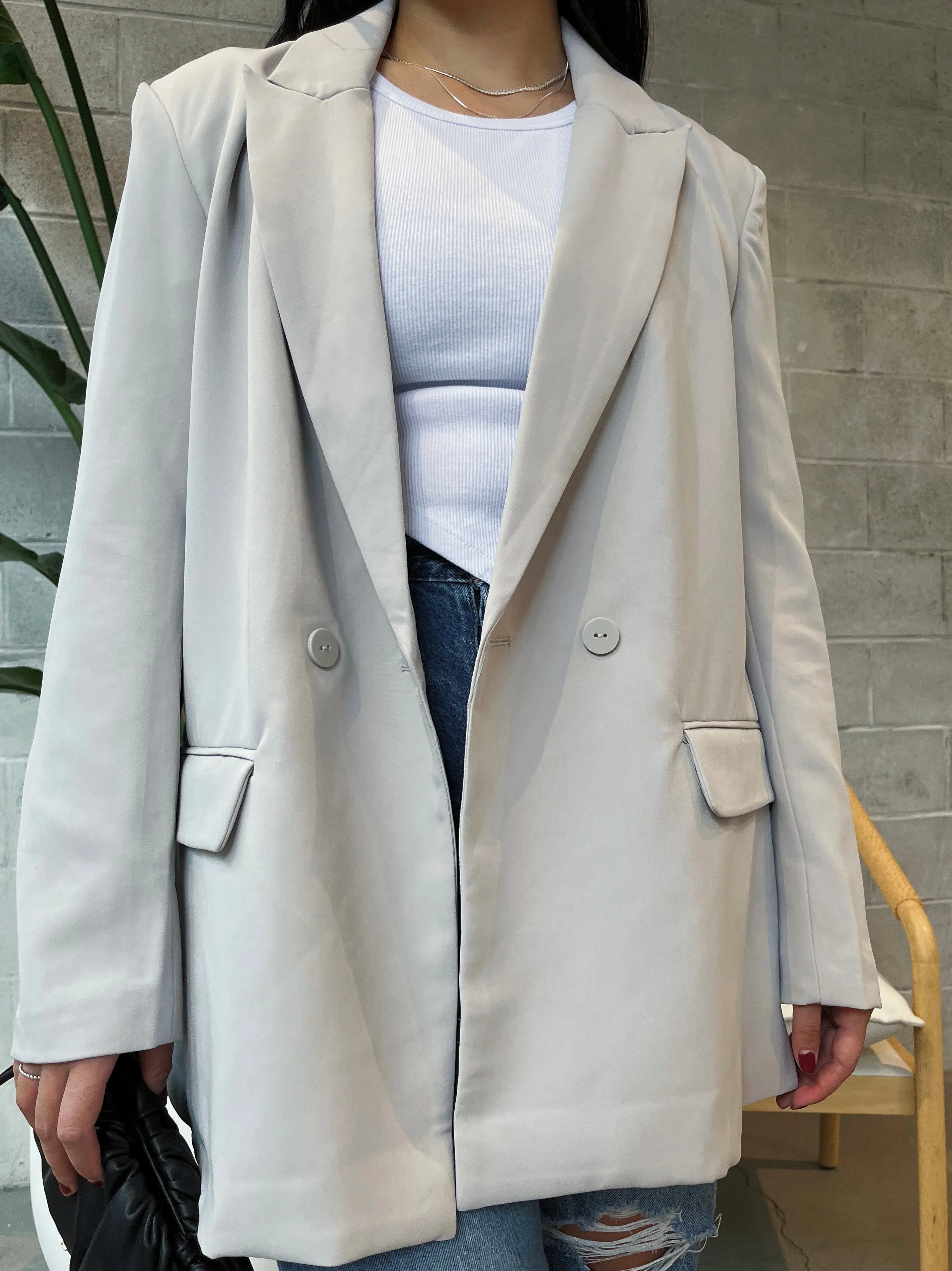 RD STYLE Double Breasted Oversized Blazer Jacket