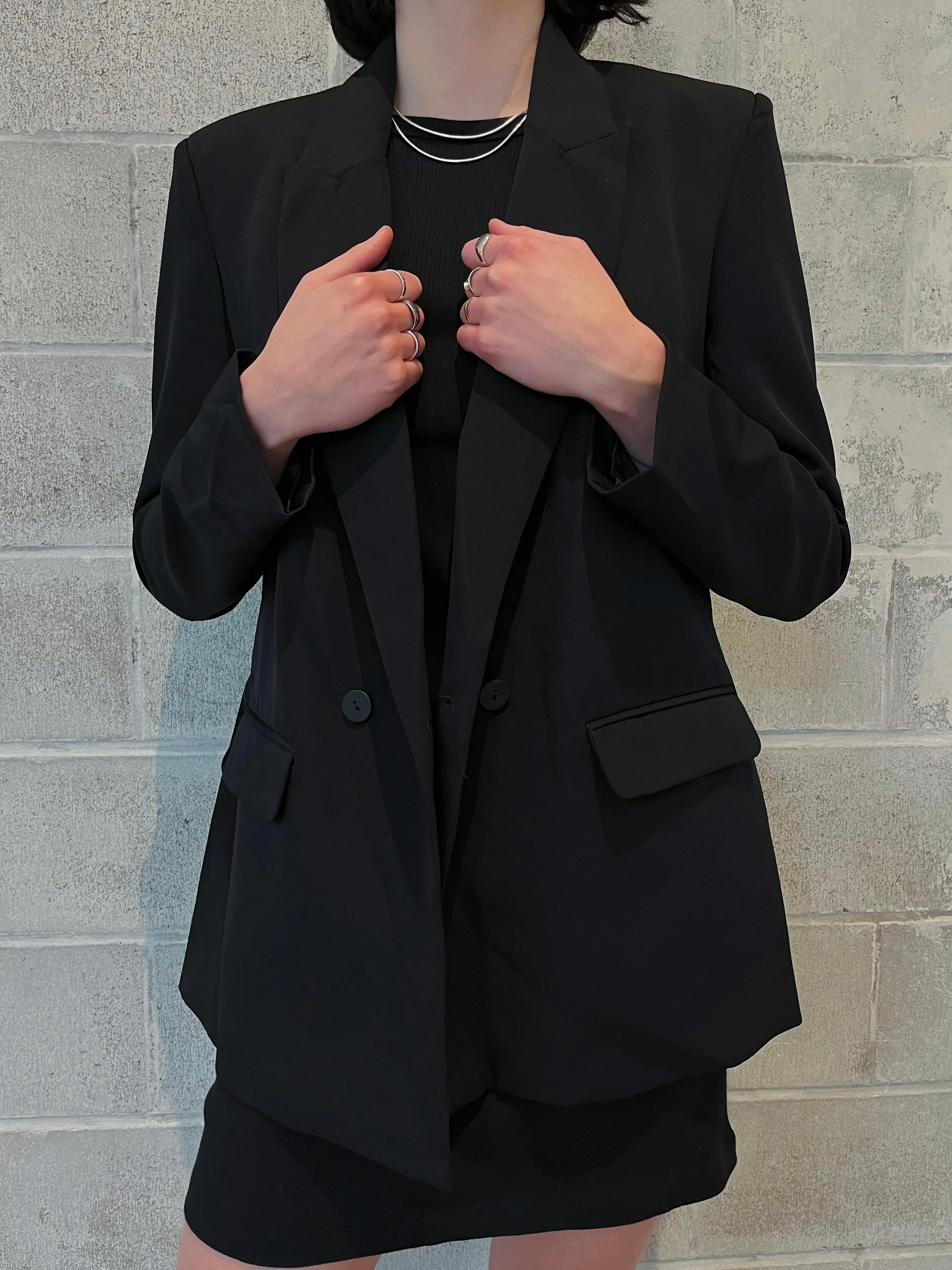 RD STYLE Double Breasted Oversized Blazer Jacket