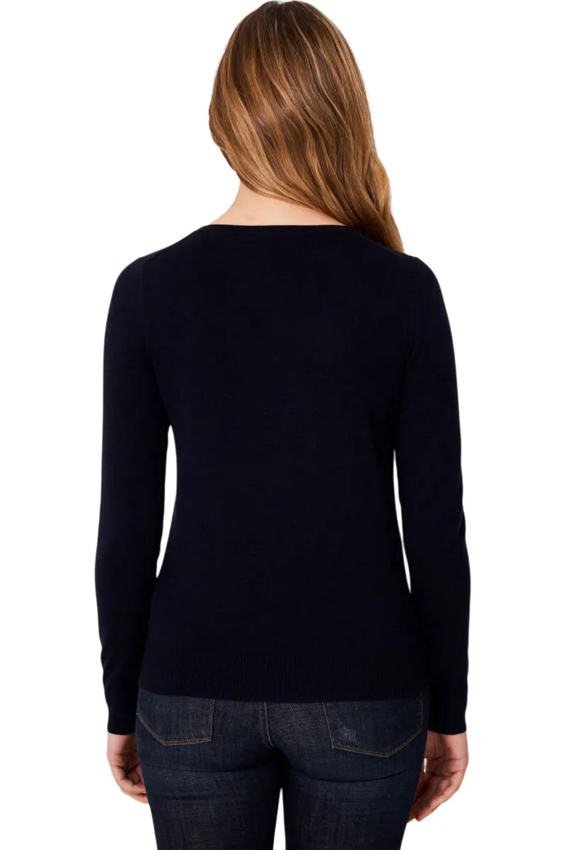 Repeat Cashmere Fine Knit Vneck Cotton Pullover