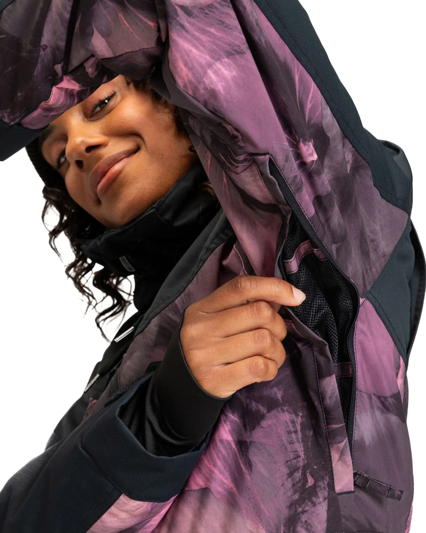 Roxy Women's Presence Parka Technical Snow Jacket - True Black / Pansy Pansy | Shop Coats & Jackets at Trojan Wake Ski S