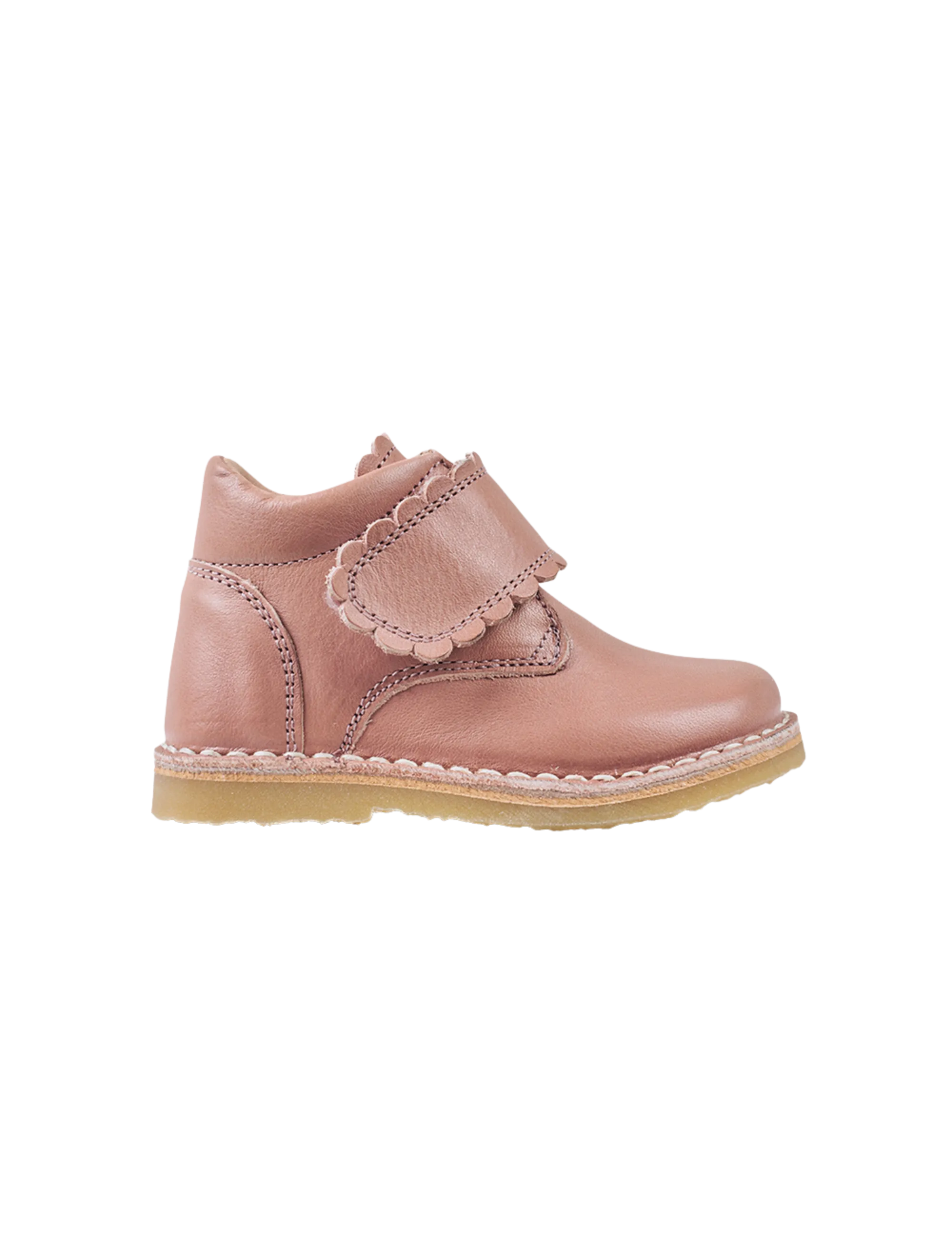 Scallop Velcro Boot - Old rose