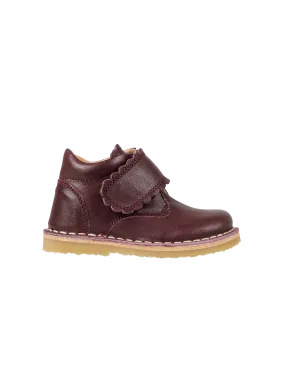 Scallop Velcro Boot - Plum