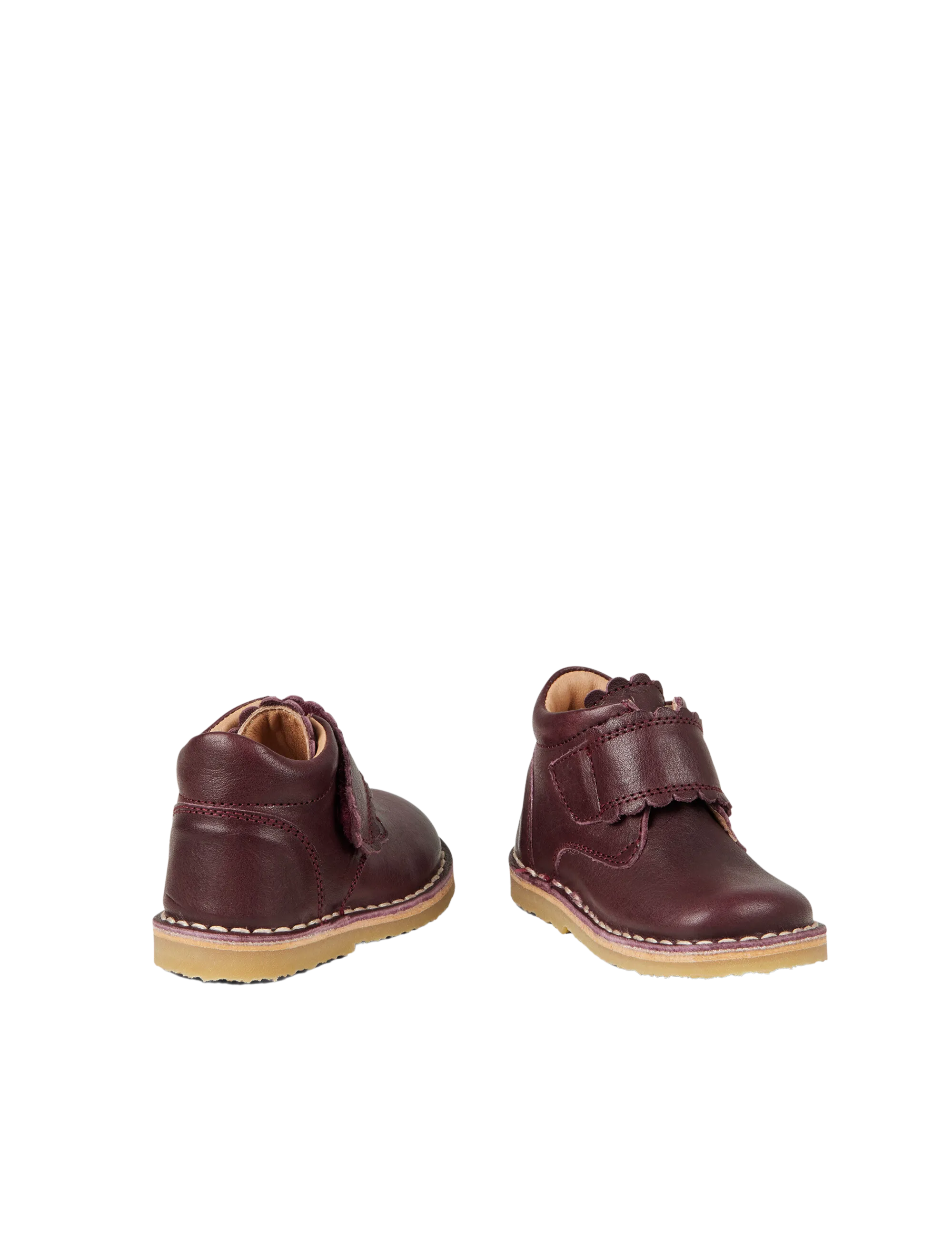 Scallop Velcro Boot - Plum