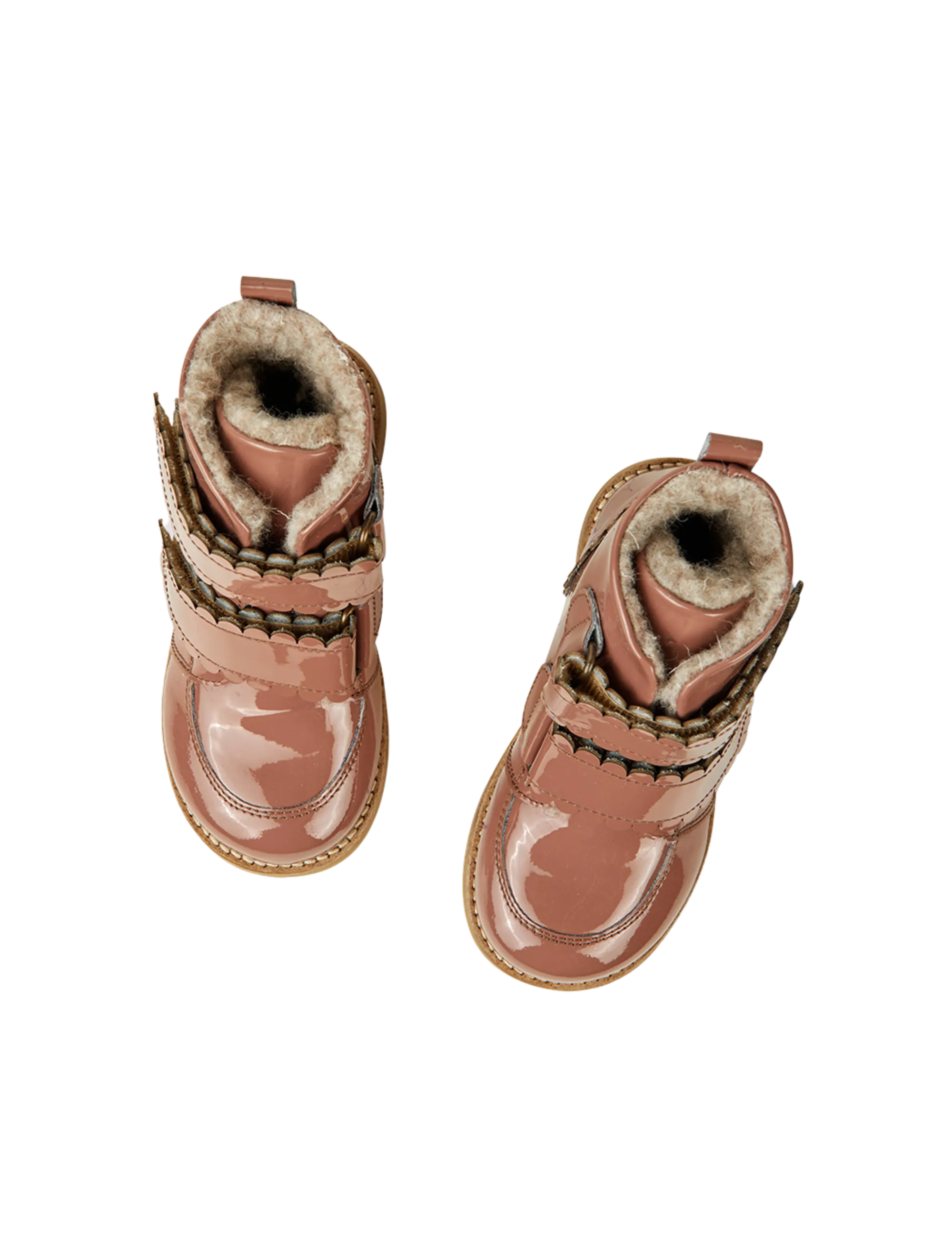 Scallop Winter Boot - Rose Clay Patent