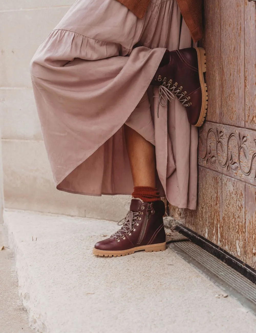 Shearling Winter Boot Women - Plum