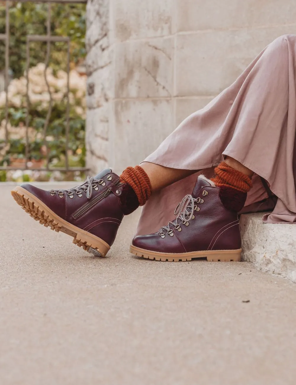 Shearling Winter Boot Women - Plum