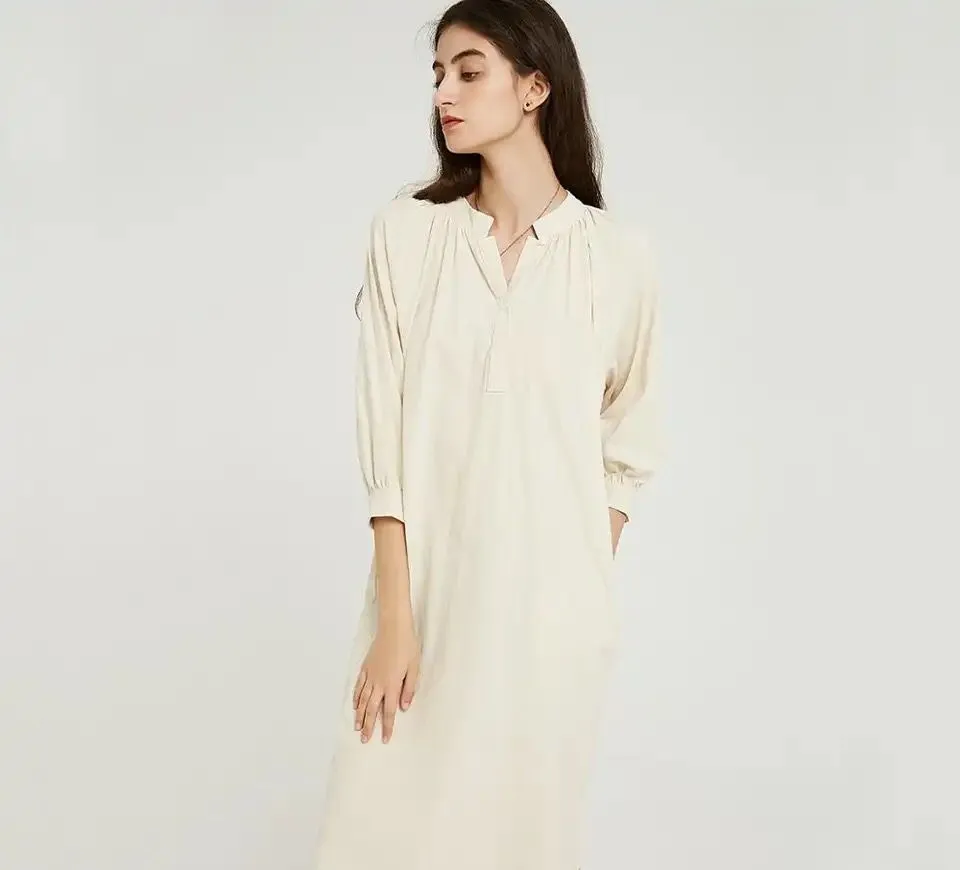 Shirt Dress Women's Spring Sundress New Casual Full  Sleeve Maxi Dress B-21396