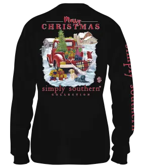 Simply Southern Farm Christmas black t shirt