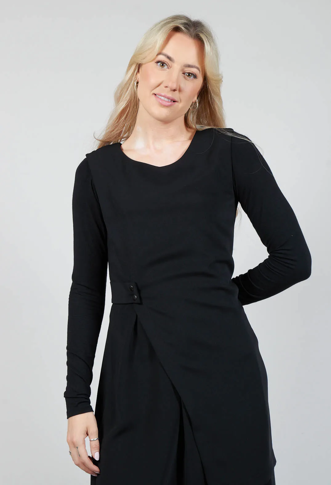 Sleeveless Wrap Dress in Black