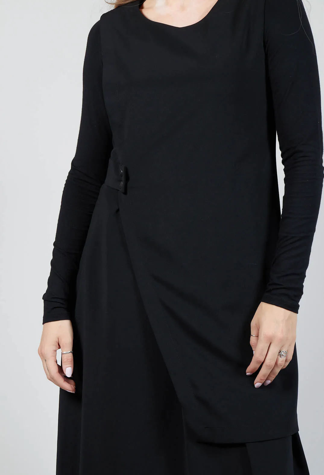 Sleeveless Wrap Dress in Black