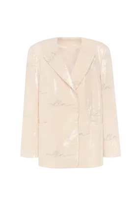 Sparkling beige blazer with Milla's signature, Xo Xo