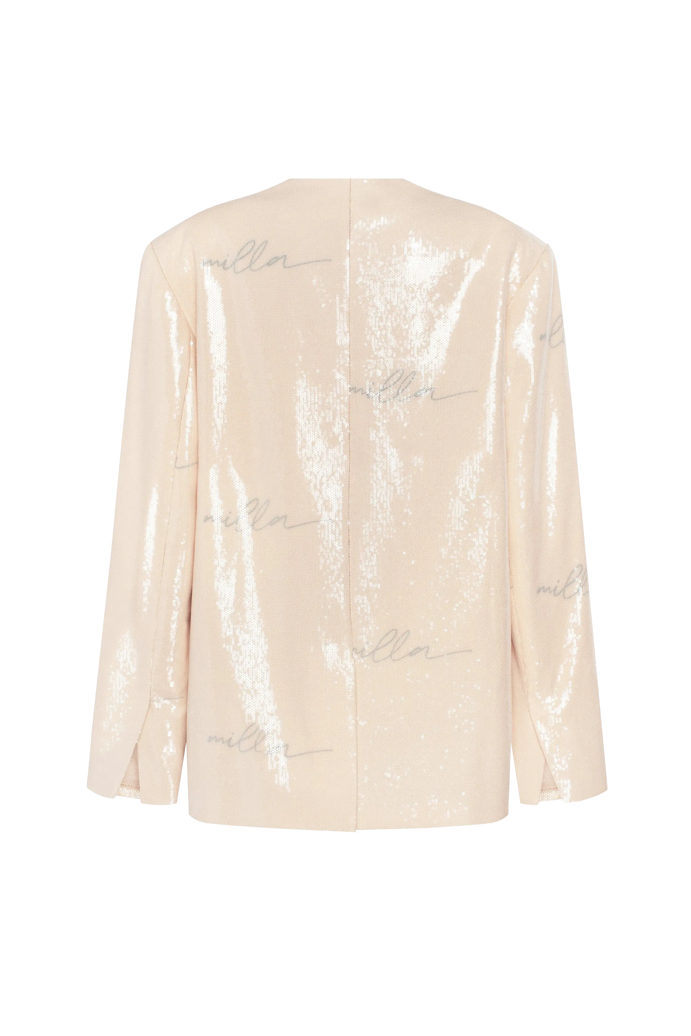 Sparkling beige blazer with Milla's signature, Xo Xo