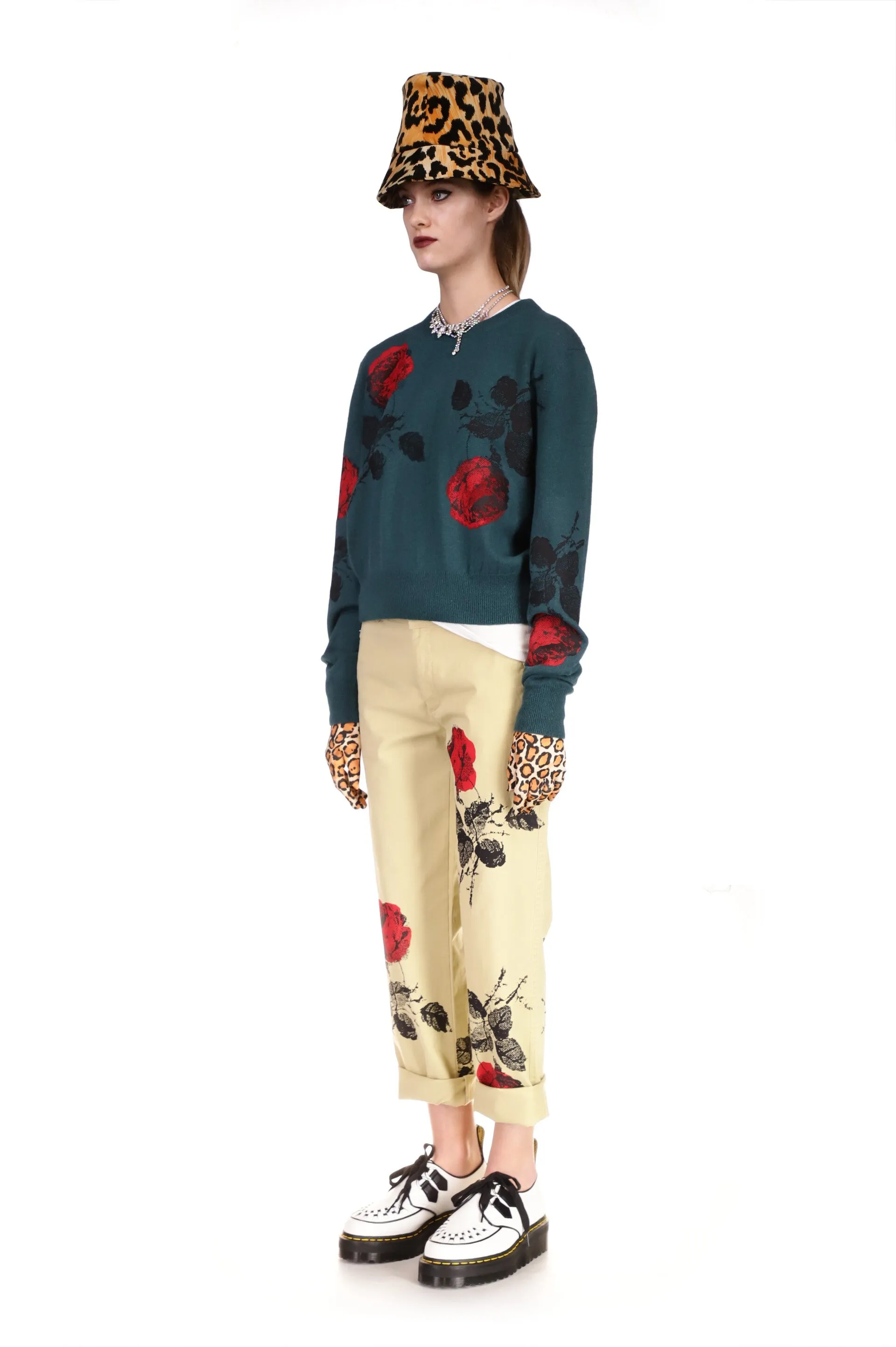 'STONE ROSES' SHRUNKEN PULLOVER SWEATER