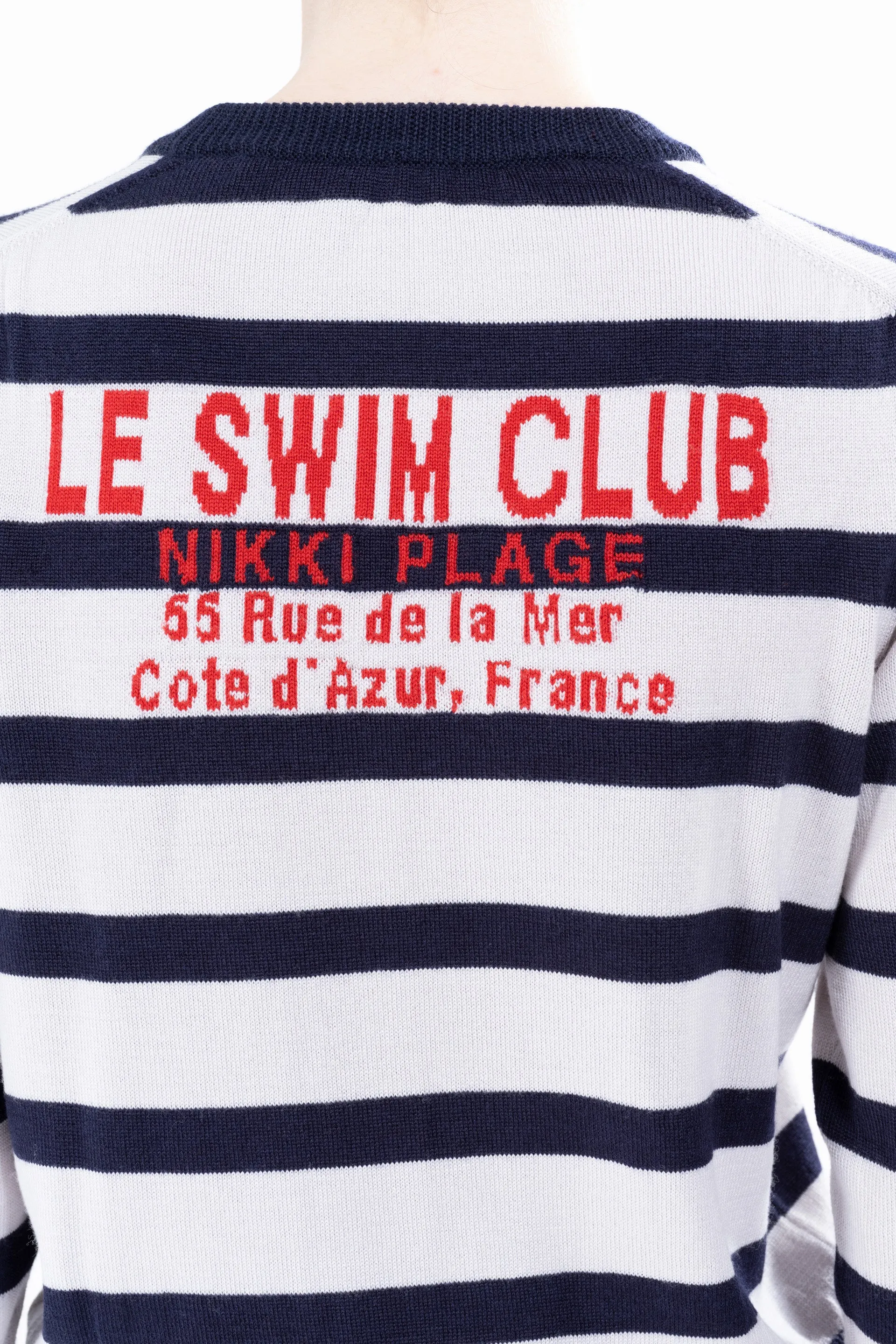 'SWIM CLUB' SHRUNKEN PULLOVER SWEATER