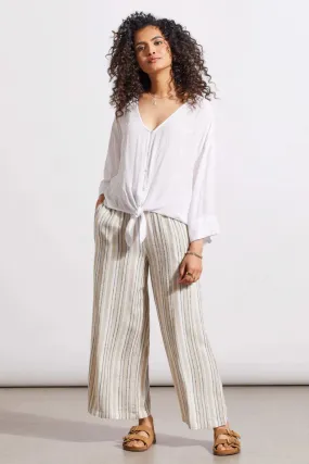 Tribal Oak Stripe Linen Blend Flowy Pants