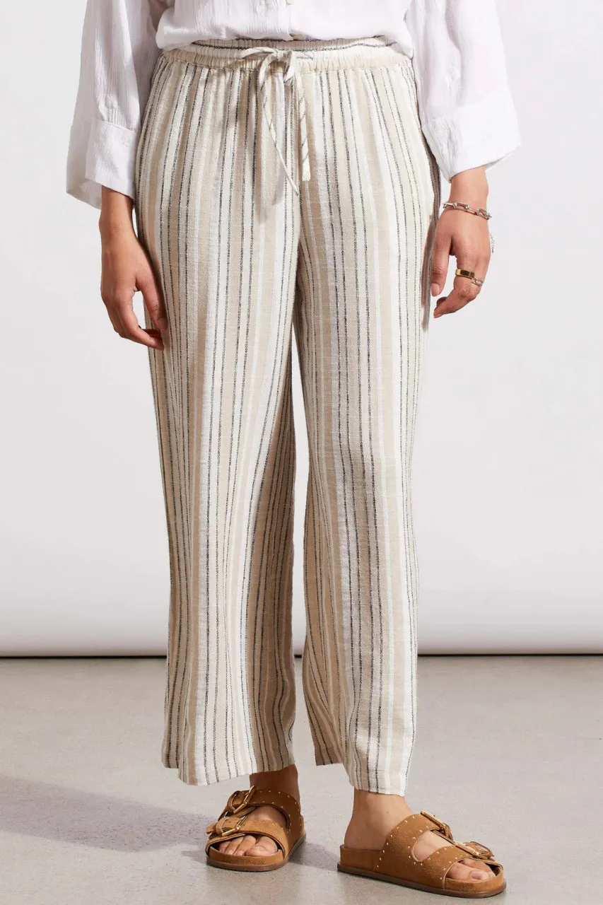 Tribal Oak Stripe Linen Blend Flowy Pants