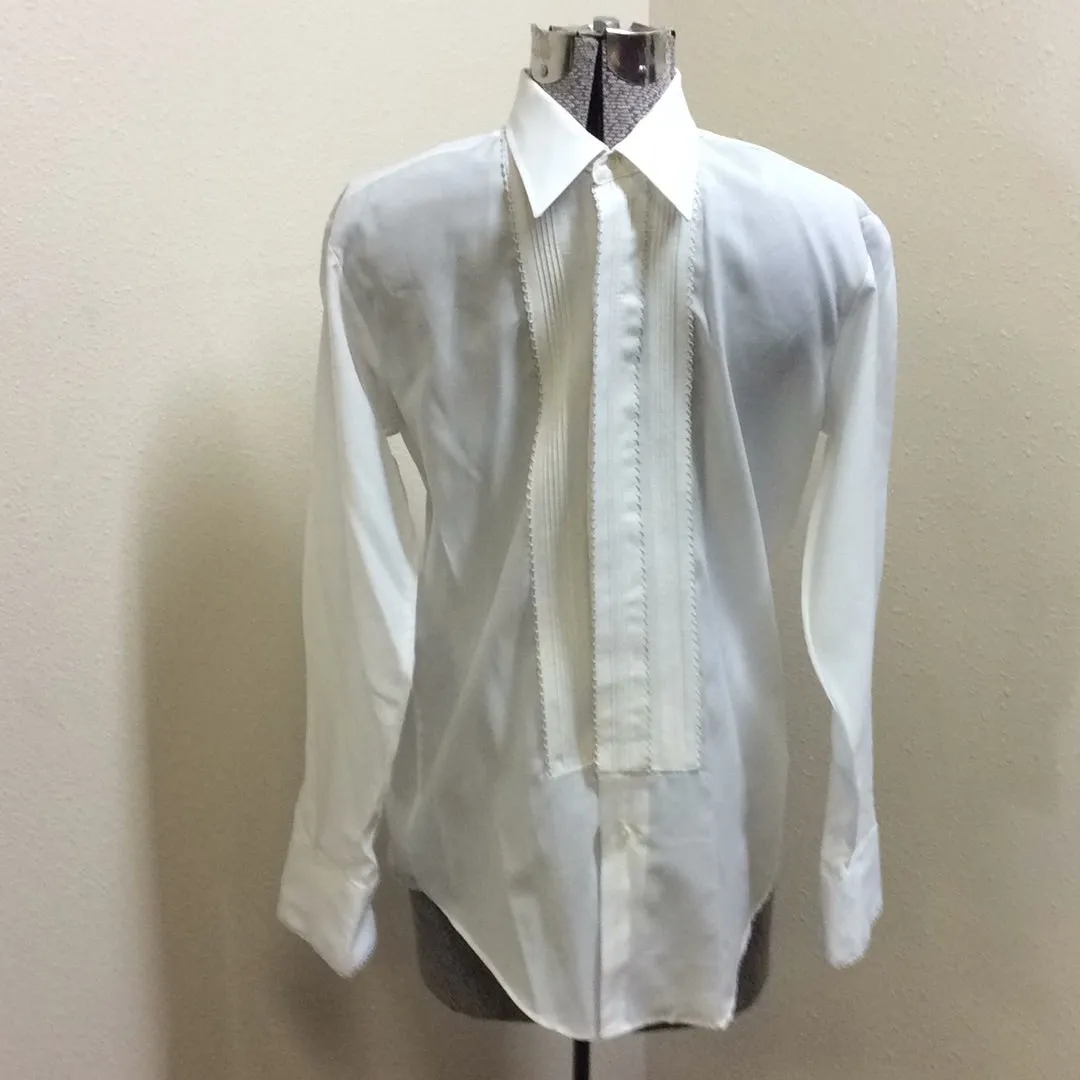 Tuxedo Shirt -Pique Bib Front Men's White 15 x 32 - Rental For Sale #1