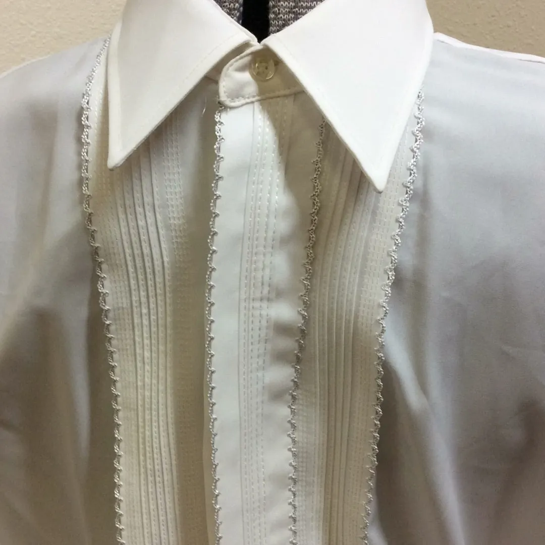 Tuxedo Shirt -Pique Bib Front Men's White 15 x 32 - Rental For Sale #1