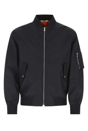 Valentino Logo Printed Zipped Bomber Jacket