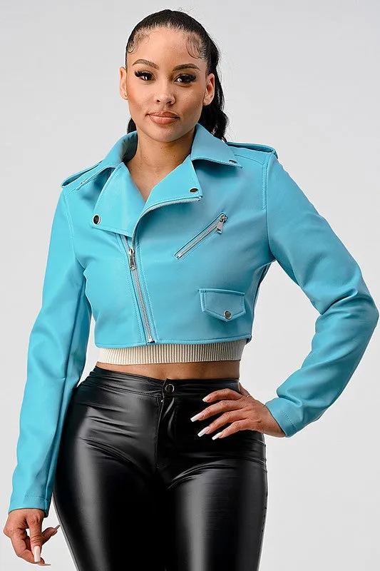 Vegan Leather Moto Jacket