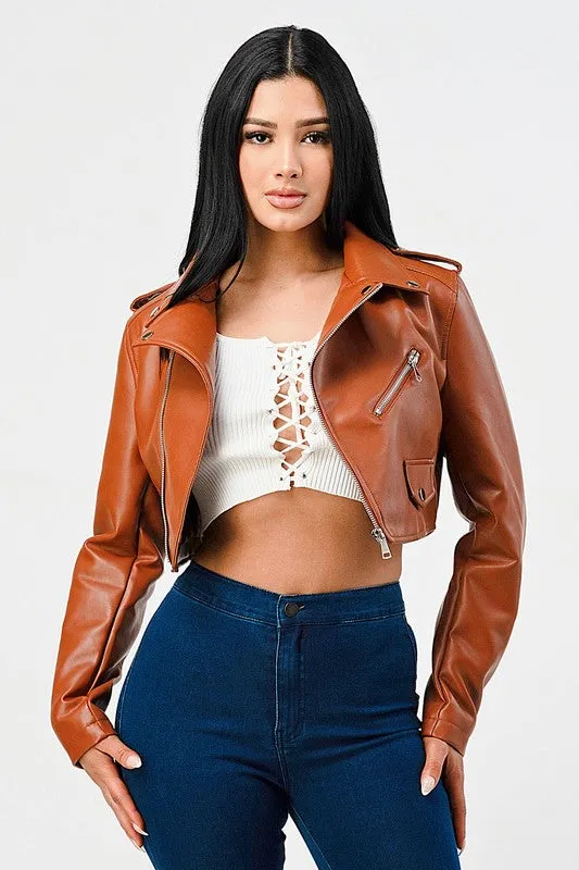 Vegan Leather Moto Jacket