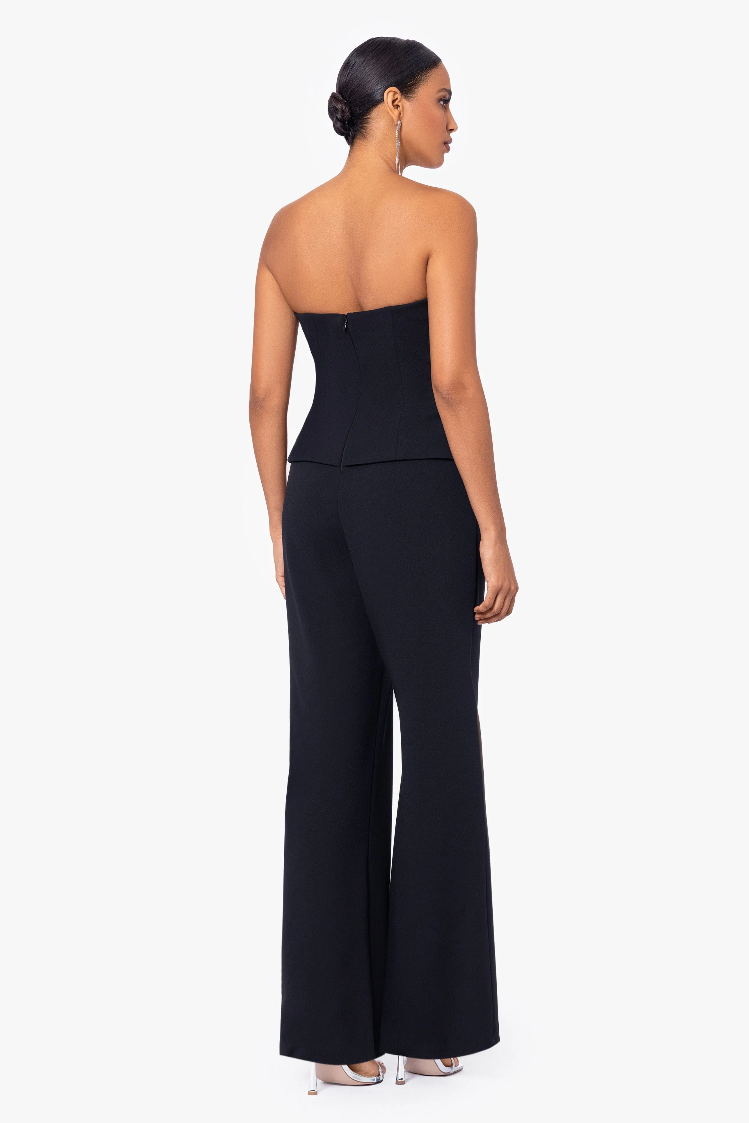 Veronica Sleeveless Scuba Crepe Tuxedo Jumpsuit