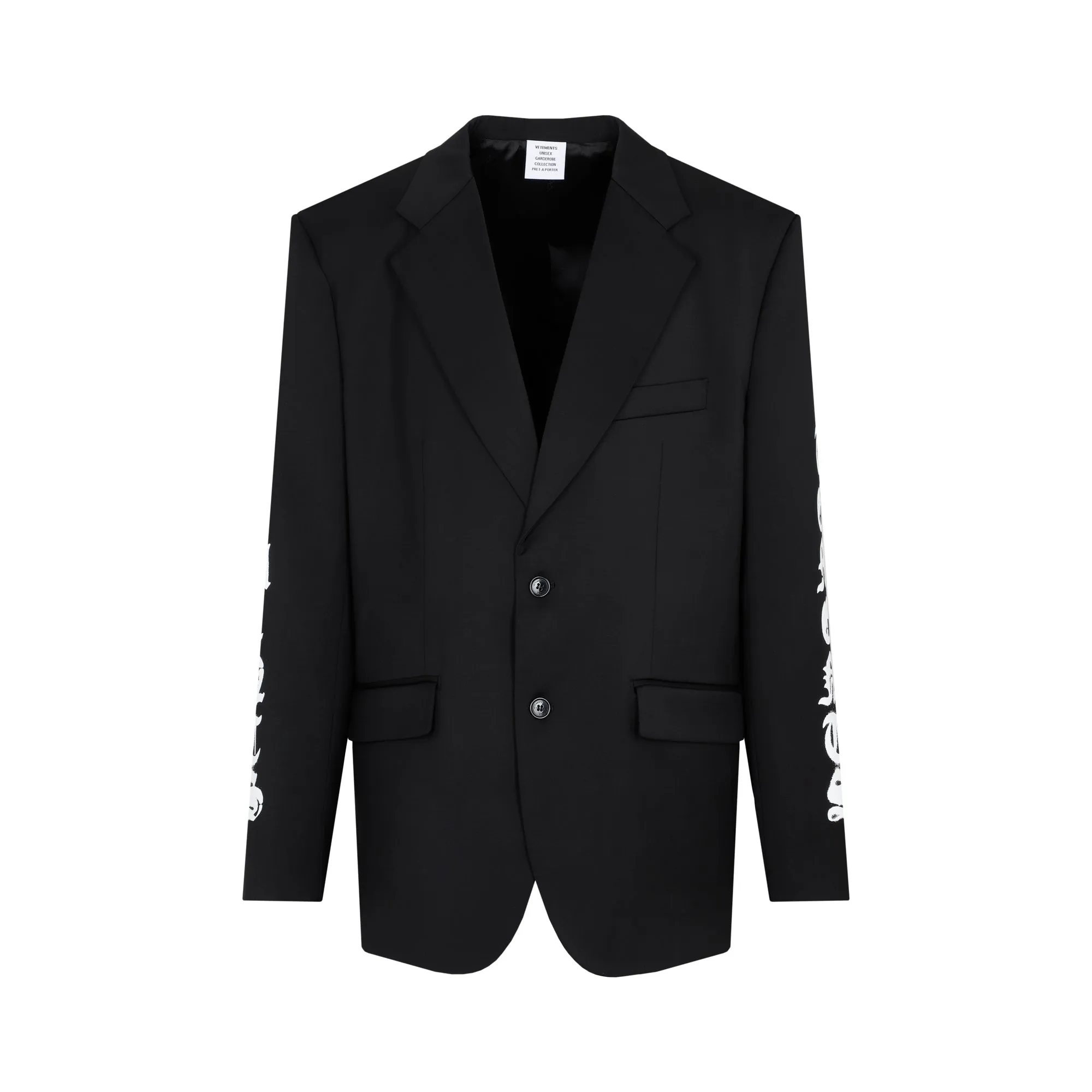 Vetements Gothic Logo Anarchy Single-Breasted Blazer