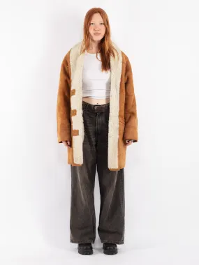 Vintage 90's Women Sheepskin Coat in Brown