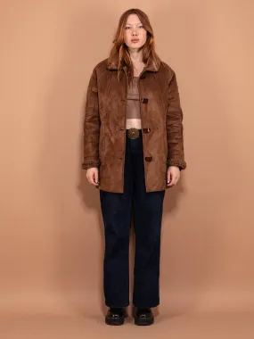 Vintage 90's Women Sherpa Coat in Brown