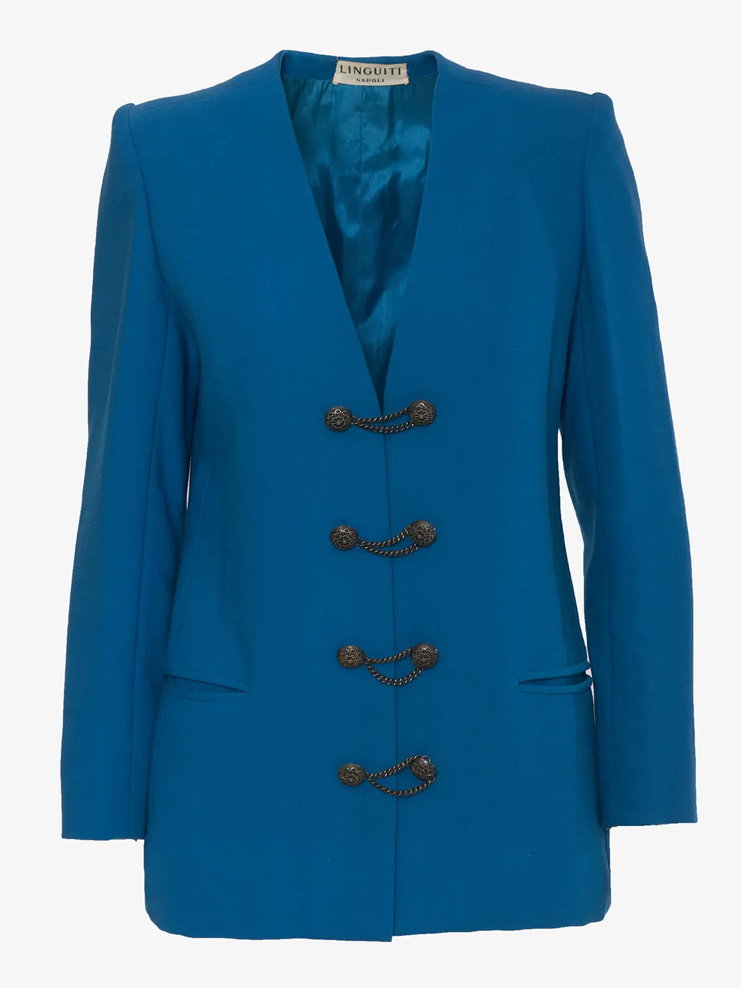 Vintage single-breasted blazer in blue wool