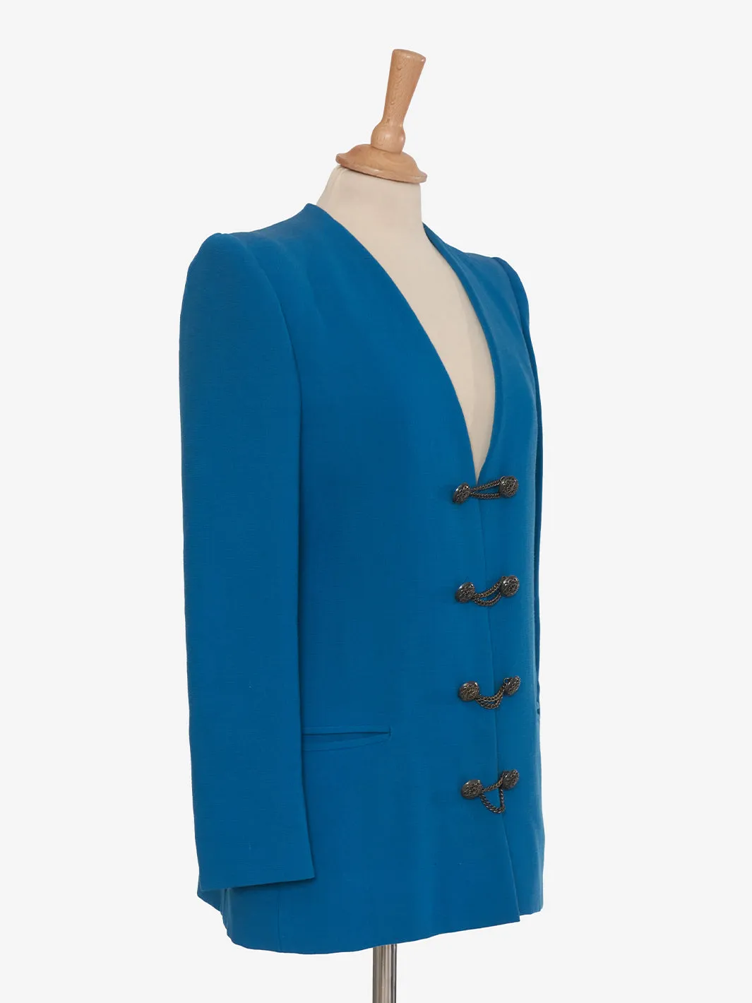 Vintage single-breasted blazer in blue wool