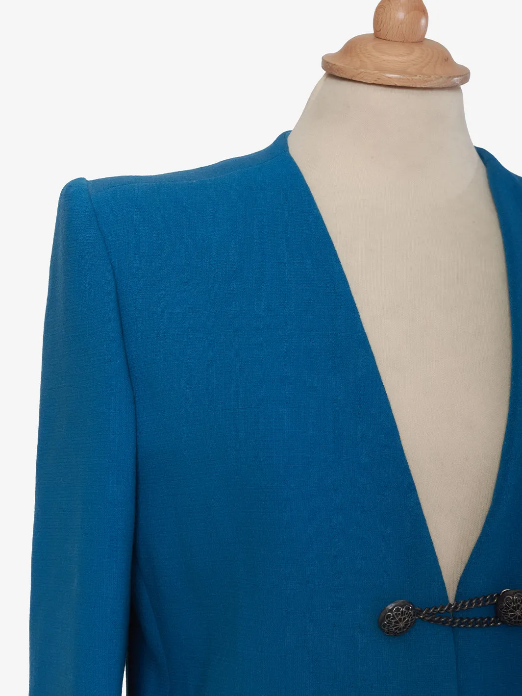 Vintage single-breasted blazer in blue wool