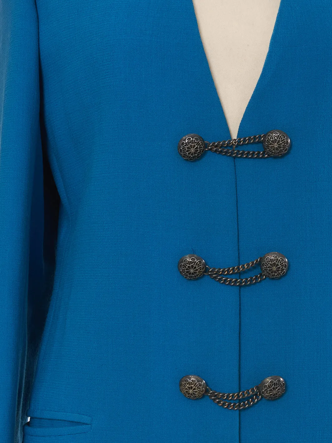 Vintage single-breasted blazer in blue wool