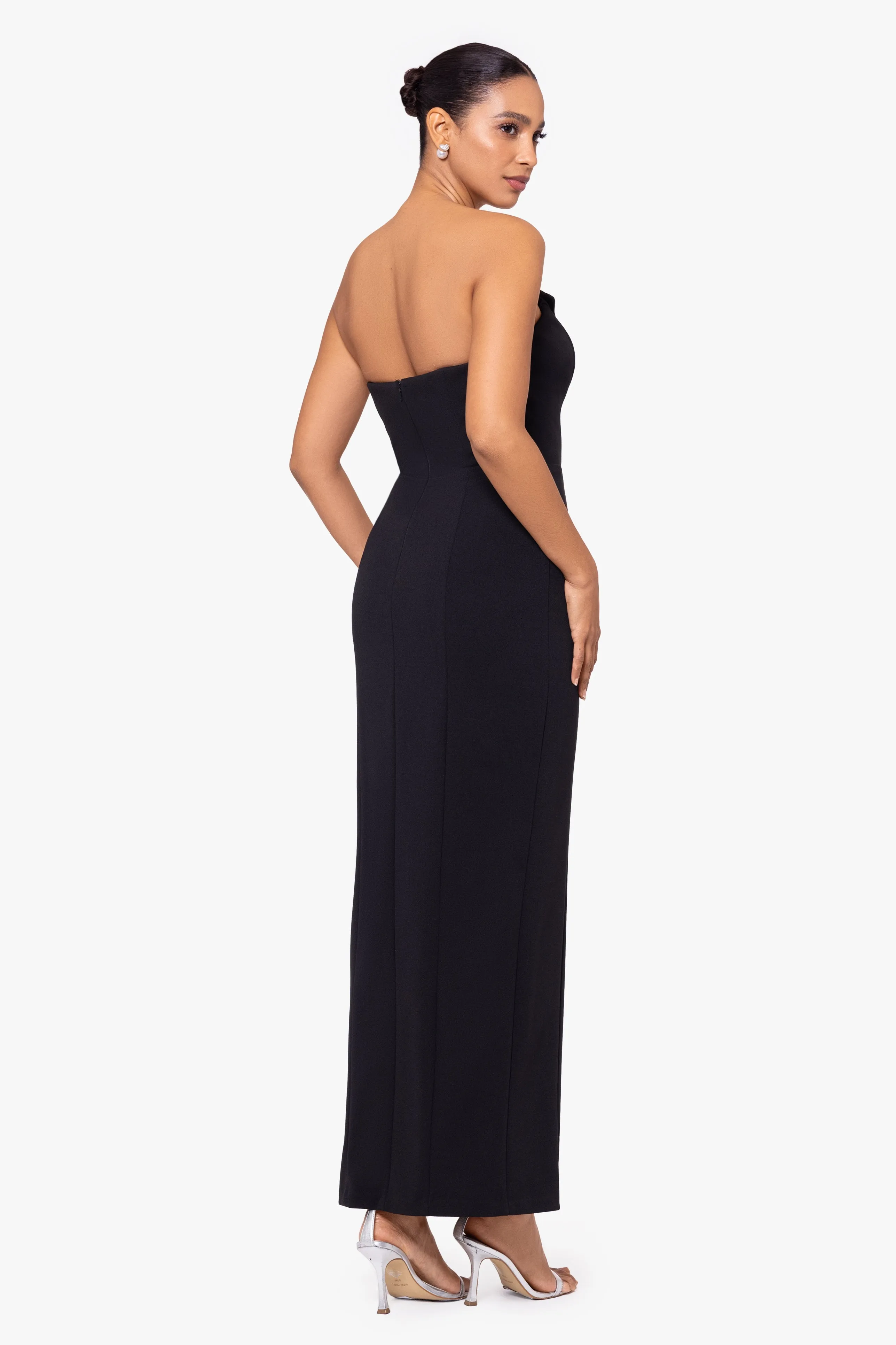 Violette Long Strapless V Neck Tuxedo Dress